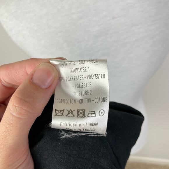 Sandro Sz 3 Black and Pink Floral Strapless High Waist Mini Dress w Pockets - Picture 12 of 13